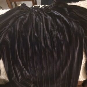 Cable & Gauge Glossy Black Blouse